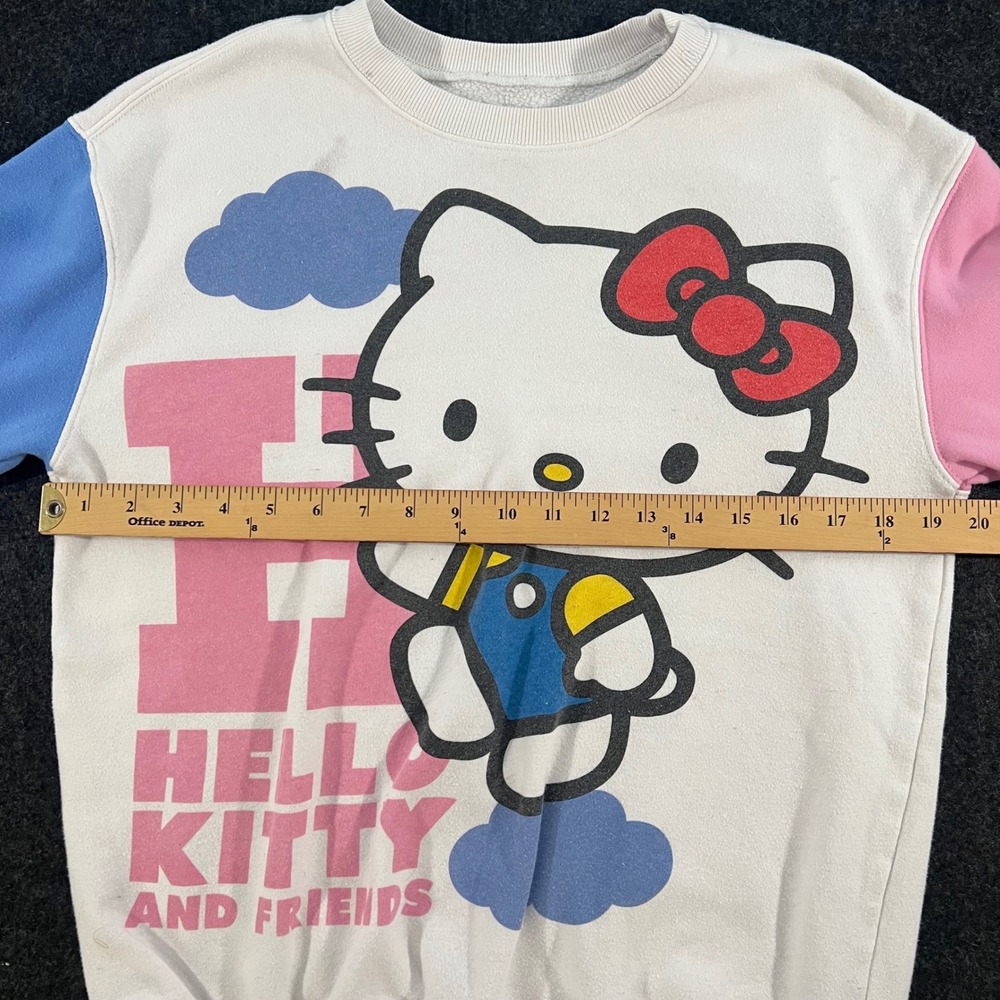 Sanrio Hello Kitty Sweatshirt Womens Small White Keroppi Badtz-Maru Kawaii Y2K - Picture 5 of 6